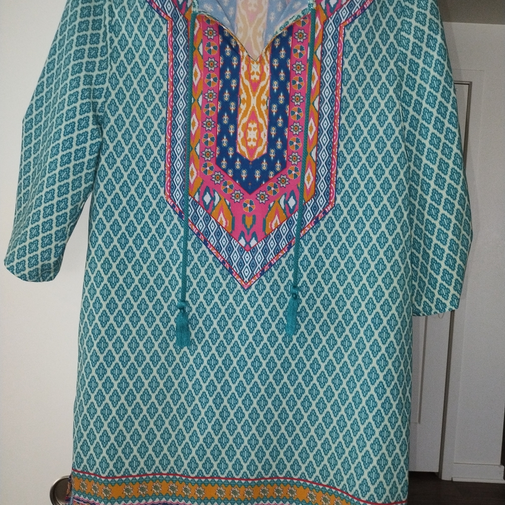 Vibrant Patterned Top/Tunic/Dress Size 8 Summer Boho